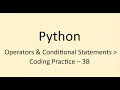 Coding Practice - 3B Operators Conditional Statements Python Nxtwave CCBP