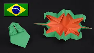 Como Fazer um Origami de Planta Carnívora que se Mexe (Passo a Passo)