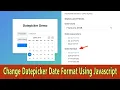 How to change datepicker date format using Javascript