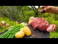 Lagu SKIRT STEAK FEAST Unwrapped \u0026 Cooked Off the BONE | Outdoor ASMR Campfire