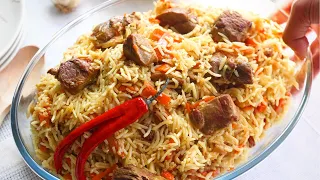traditional uzbek pilaf recipe with lamb uzbek plov uzbekistan national dish plov pulao or pilaf