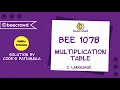 beecrowd Problem 1078 - Multiplication Table solution Bangla C language