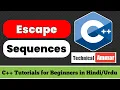 Escape Sequences in C C Tutorials for Beginners in Hindi