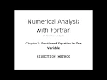 Numerical Analysis with Fortran Bisection Method