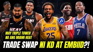Triple Tower sa HEAT Lalo pang Lumakas Joel Embiid Kapalit ni Kd sa Trade Pj Washington to L A