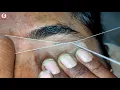 ASMR Eyebrow Banane Ka Tarika Heavy Growth Eyebrow Threading Tutorial Forehead Threading