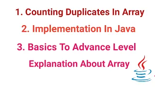 Counting Duplicate Elements In Array Count occurrence of repeated element in array With Java Code
