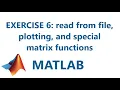 Matlab Exercise 6 read from file plotting and special matrix functions