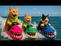 Download Lagu Mama Cat Trims Fur on the Farm and Makes Tiger Hat For Kittens At Home🐾🎩🐯