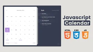 Modern Calendar with Todo in HTML CSS and JS Part 1 JavaScript Events Calendar
