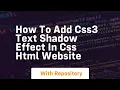 How to add css3 text shadow effect in css html website