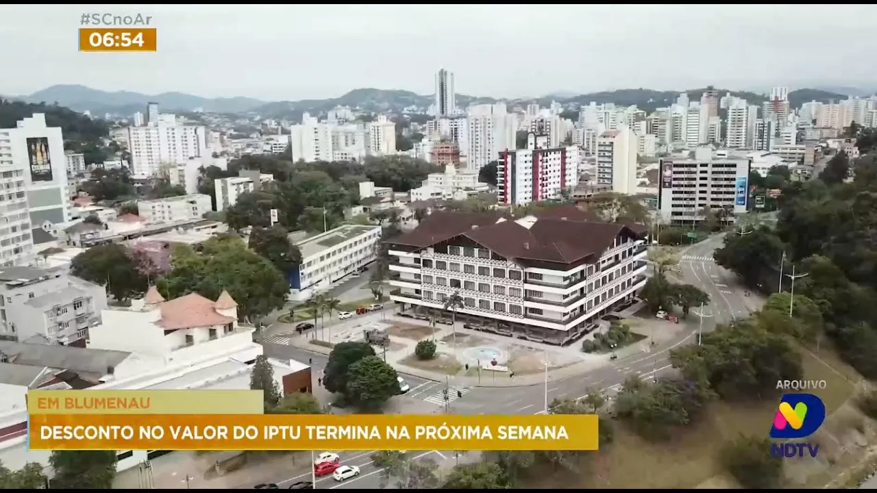 Em Blumenau, desconto no valor do IPTU termina na próxima semana