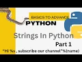 Python String String Representation Quotes Multiline Arrays Immutability Part 1 SparkIQ Edu