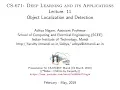 CS671 - Topic-11 PART-A Object Localization and Detection