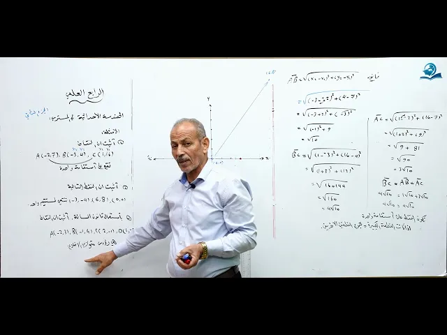 الهندسة الاحداثية في المستوي (ج2) - مادة الرياضيات للصف الرابع الاعدادي