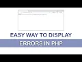How to display error message in PHP
