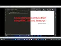 Interactive Text Animation - Simple tutorial using HTML CSS and JavaScript