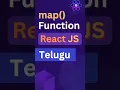React JS - map method in JSX Telugu React JS Tutorial in Telugu