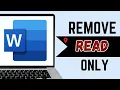How To Remove Read Only From A Microsoft Word Document Tutorial
