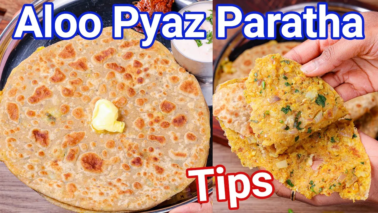 Aloo Pyaz Paratha Recipe - New Trending Way with Tips   Potato Onion Paratha - Best Tiffin Box Meal