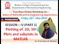 Session V Part 1 - Plotting of 2D 3D Plots and subplots in MATLAB