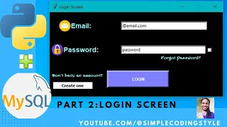 Python with MYSQL Login System with Python using Tkinter and MYSQL Database PART 2