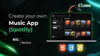 Building Spotify Clone Step-by-Step - EP1 Realistic Navbar Using HTML CSS
