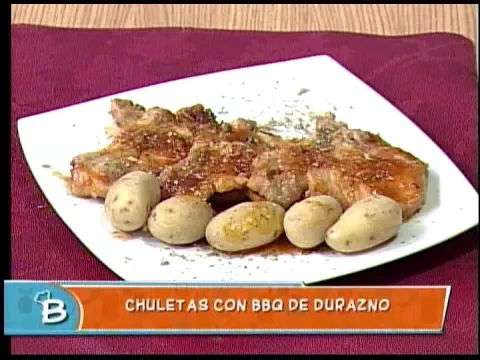 Chuletas con BBQ de durazno