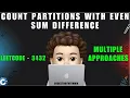Count Partitions with Even Sum Difference Multiple Approaches Leetcode 3432 codestorywithMIK