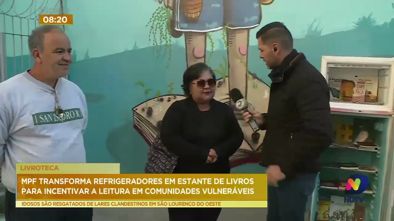 Livroteca: MPF transforma refrigeradores em estante de livros para incentivar a leitura