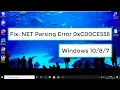 Fix NET Parsing Error 0xC00CE556 Windows 7