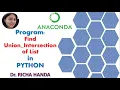 Union and Intersection of List in Python