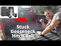 How to REMOVE stuck Curt Gooseneck Hitch Ball RAM 3500 Cummins 6 7
