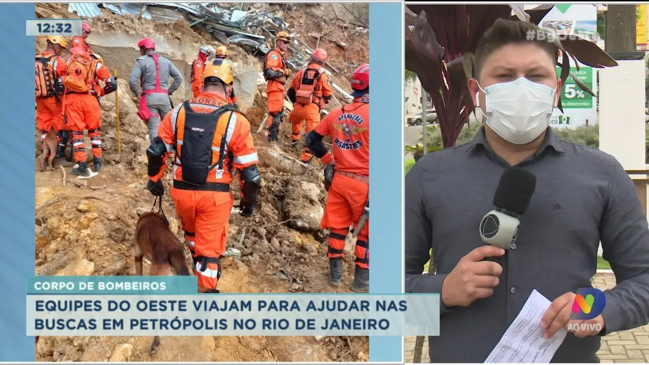 Equipes do oeste viajam para ajudar nas buscas em Petrópolis no Rio de Janeiro