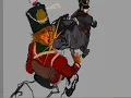 Centaur walking cycle animations for an oc