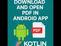 How to Download and Open PDF in Android App Kotlin Tutorial Android Studio 2025