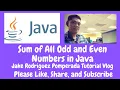 Sum of All Odd and Even Numbers in Java