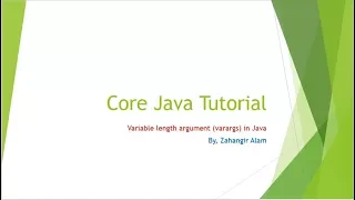 31 Core Java - varargs variable length argument in java with live coading Bangla tutorial