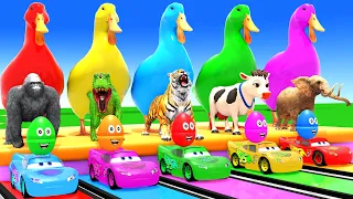 Long Slide Game With Cow Elephant Gorilla Hippopotamus Tiger 3d Animal Game Funny 3d Animals