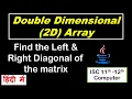 Find the Left Right Diagonal of the matrix Double Dimensional Array ISC 11th-12th