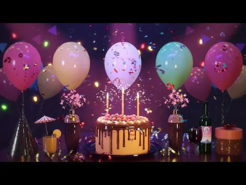 Download MP3 Happy Birthday Song Animation with Cake and Magical Celebration in 4K Long Version