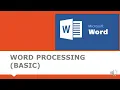 An Introduction to Word Processing - Microsoft Word