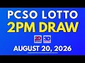 PCSO Lotto Result Today August 20 2026 2PM LIVE Results