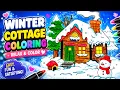 Cozy Winter Cottage Coloring Relaxing Satisfying Snowy Coloring