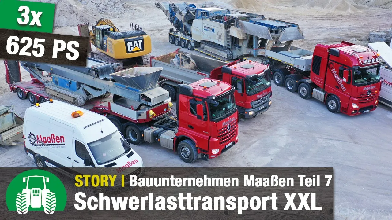 Maaßen Erd- und Tiefbau Teil 7 - Action auf der Baustelle (Schwerlasttransport mit 3x 625 PS)