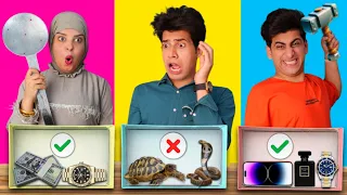 تحدي لا تكسر الصندوق الغلط  انكسر موبايل همسه والساعة    دندنها