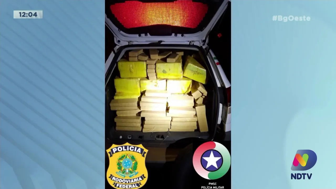 Maravilha: PRF e PM apreendem 295 quilos de maconha