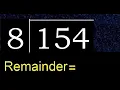 Divide 154 by 8 decimal result Division with 1 Digit Divisors How to do