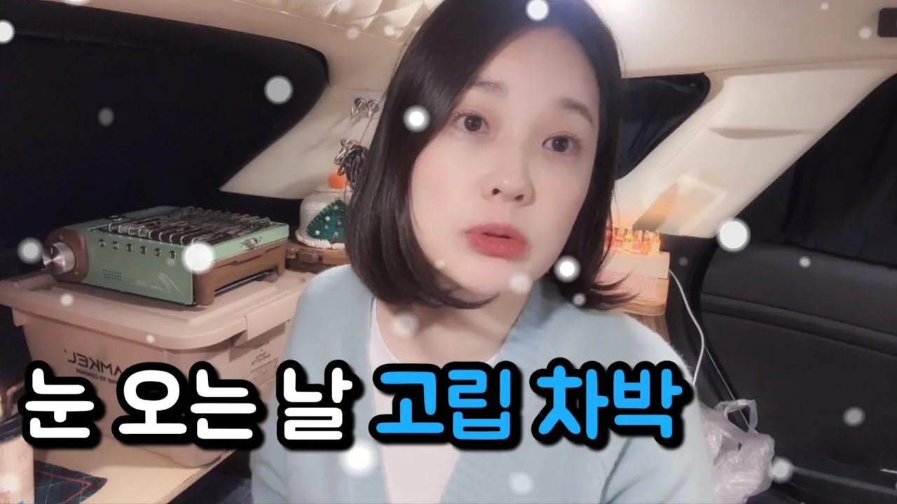 ☃눈 펑펑 오니까 차박 가야지 / 바다앞 주차장 스텔스 차박 サムネイル