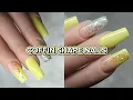 Lemon Classy Acrylic Nails Baby Coffin Nail Shape